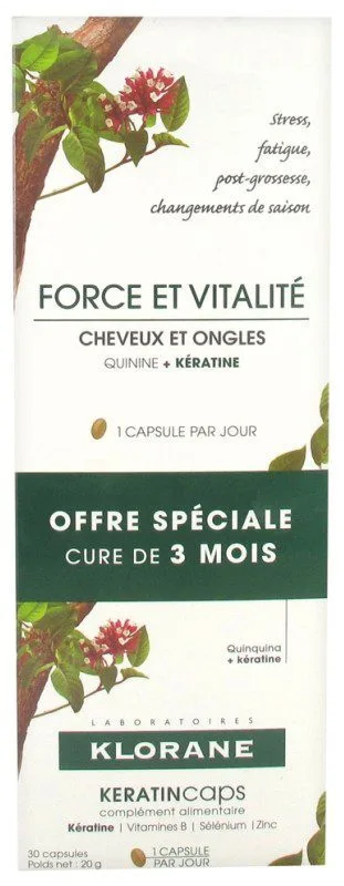 Klorane - Cure Keratincaps cheveux et ongles 3 mois