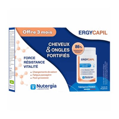 Nutergia - Ergycapil gélules cheveux/ongles 3 mois