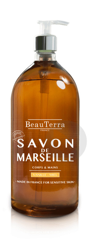 Beauterra - savon liquide de marseille parfum vanille/miel 750ml