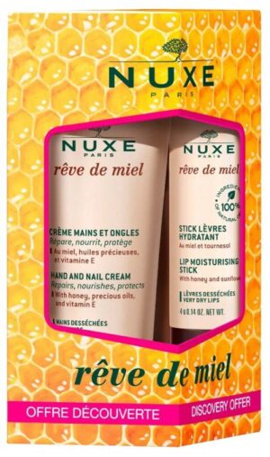 Nuxe - Rêve de Miel Crème Mains et Ongles 30 ml + Stick Lèvres Hydratant 4 g