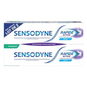 Sensodyne -Dentifrice rapide action gout menthe lot de 2x75ml