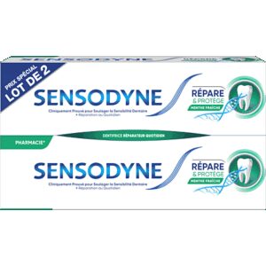 Sensodyne - Dentifrice répare & protège gout menthe fraiche 2x75ml