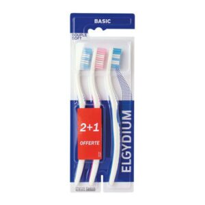 Elgydium - Brosse à dents basic souple lot de 3