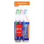 Elgydium - Brosse à dents inter-active medium lot de 3