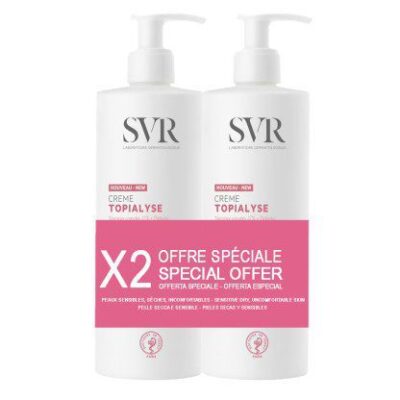 SVR - Crème topialyse peaux sensibles et sèches lot de 2x400ml