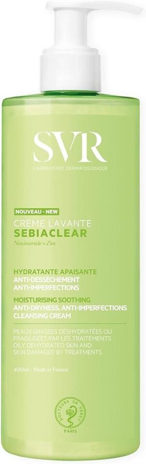 SVR - Crème lavante sebiaclear hydratante apaisante anti-imperfections 400ml