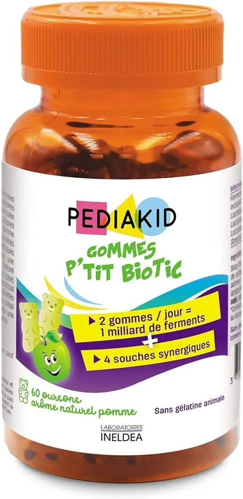 Pediakid - Gummies oursons p'tit biotic goût pomme 60 gommes