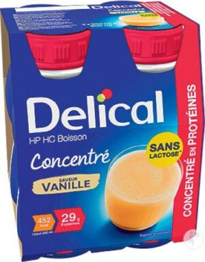 Delical - Boisson concentré HP HC sans sucres goût vanille 4x200ml