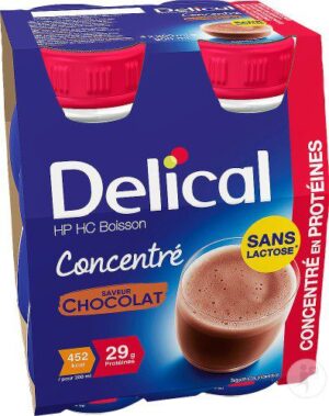 Delical - Boisson concentré HP HC goût chocolat 4x200ml