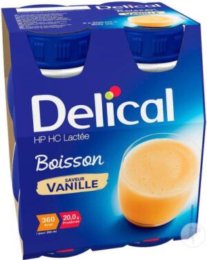 Delical - Boisson lactée HP HC goût vanille 4x200ml