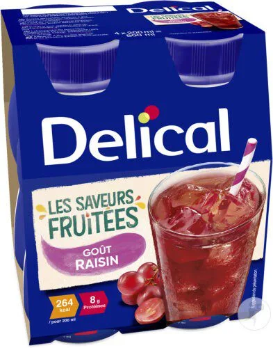 Delical - Boisson fruitée goût raisin 4x200ml