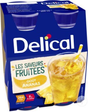 Delical - Boisson fruitée goût ananas 4x200ml