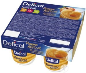 Delical - Dessert fruité nutra'pote goût pomme abricot 4x125g