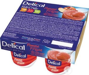 Delical - Dessert fruité nutra'pote goût pomme fraise 4x125g