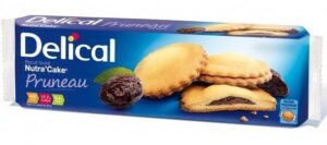 Delical - Biscuit protéiné fourré nutra'cake goût pruneau 3x35g