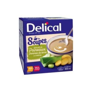 Delical - Soupe protéiné poireaux/pomme de terre et crème 4x200ml
