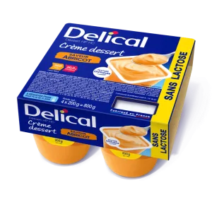 Delical - Crème dessert HP HC sans lactose goût abricot