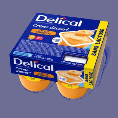 Delical - Crème dessert HP HC sans lactose goût abricot