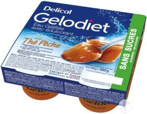 Delical - Gelodiet eau gélifiée goût thé pêche sans sucres 4x120g