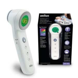 Braun - Thermomètre sans contact fièvre (+ température nourriture/bain)