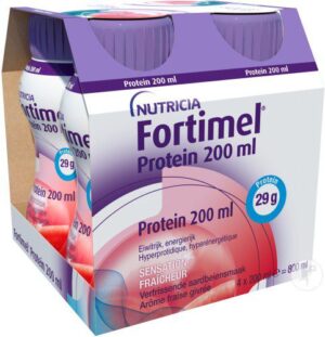 Fortimel - Protein Complément Nutritionnel Arôme Fraise Givrée Bouteilles 4x200ml