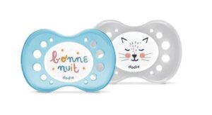 Dodie 2 sucettes anatomiques nuit dodo les animaux x2 18 mois et +