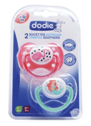 Dodie 2 Sucettes anatomiques +6 mois Silicone Flamand rose + Petite sirene