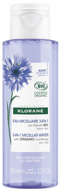 Klorane - Eau micellaire 3-en-1 auj bleuet BIO 100ml