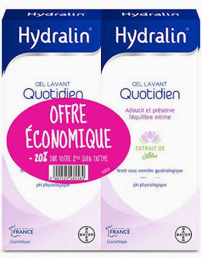 Hydralin - Quotidien Gel Lavant Lot de 2 x 400 ml -30%