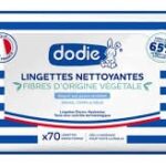 Dodie - Lingettes Nettoyantes Fibres d'Origine Végétale 70 Lingettes Grand Format
