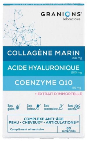 Granions - Collagène Marin Acide Hyaluronique Coenzyme Q10 60 Comprimés