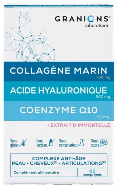 Granions - Collagène Marin Acide Hyaluronique Coenzyme Q10 60 Comprimés