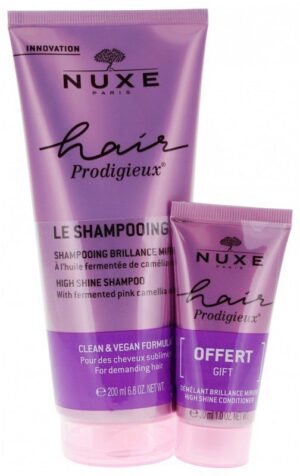 Nuxe - Hair Prodigieux Le Shampoing Brillance Miroir 200 ml + Le Démêlant 30 ml Offert