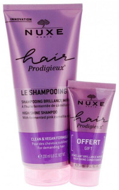 Nuxe - Hair Prodigieux Le Shampoing Brillance Miroir 200 ml + Le Démêlant 30 ml Offert