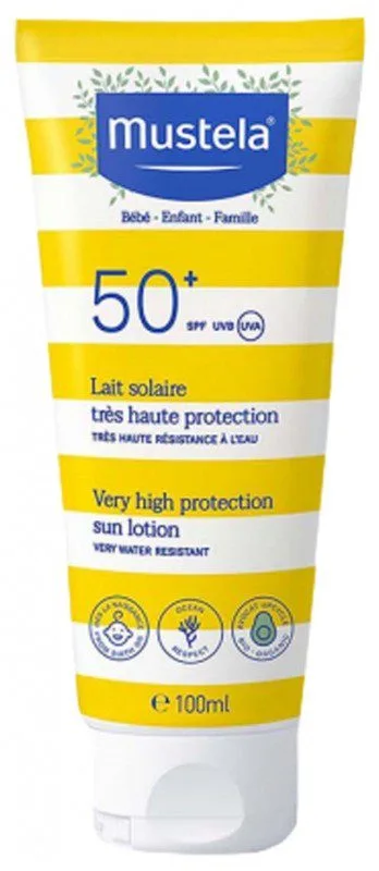 Mustela - Lait Solaire Très Haute Protection Bébé-Enfant-Famille SPF50+ 100 ml