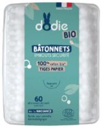 Dodie - Bâtonnets Embouts Sécurité 100% Coton Bio 60 Bâtonnets