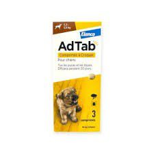 AdTab - 56mg de Lotilaner Antiparasitaire Interne Chien de 1.3 à 2.5kg - 3 Comprimés à Croquer