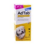 AdTab - 112mg de Lotilaner Antiparasitaire Interne Chien de +2.5 à 5.5kg - 3 Comprimés à Croquer