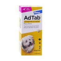 AdTab - 112mg de Lotilaner Antiparasitaire Interne Chien de +2.5 à 5.5kg - 3 Comprimés à Croquer