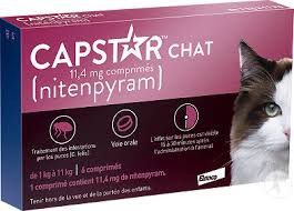 Capstar - chat 11.4mg Nitenpyram Bte/6 Comprimés - Traitement des Infestations par les Puces