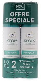 RoC - Keops Spray Déodorant Fraîcheur Lot de 2 x 100 ml