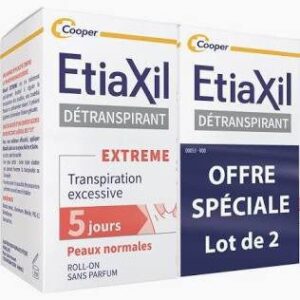Etiaxil - Détranspirant Extrême Aisselles Peaux Normales Roll-On Lot de 2 x 15 ml