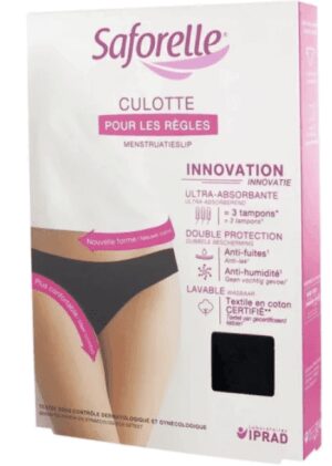 Saforelle - Culotte Noir pour les Règles - Taille : 40