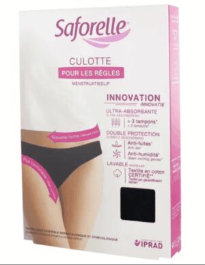 Saforelle - Culotte Noir pour les Règles - Taille : 44
