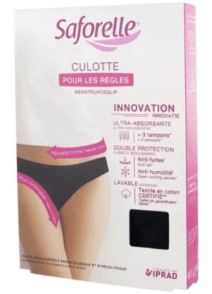 Saforelle - Culotte Noir pour les Règles - Taille : 42