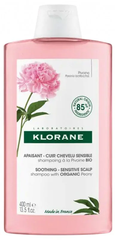 Klorane - Apaisant - Cuir Chevelu Sensible Shampoing à la Pivoine Bio 400 ml