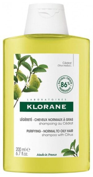 Klorane - Légèreté - Cheveux Normaux à Gras Shampoing au Cédrat 200 ml