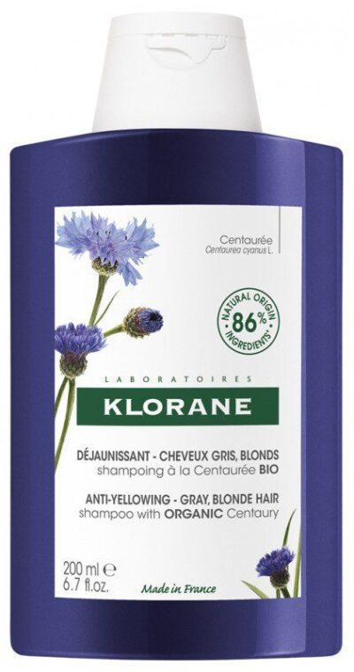 Klorane - Shampoing Déjaunissant Cheveux Gris et Blonds 200 ml