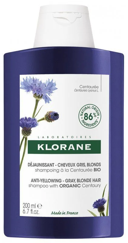 Klorane - Shampoing Déjaunissant Cheveux Gris et Blonds 200 ml