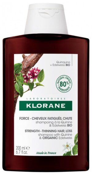 Klorane - Force - Cheveux Fatigués & Chute Shampoing à la Quinine et Edelweiss Bio 200 ml